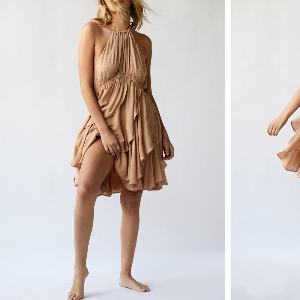 Free People Tan Mini Dress